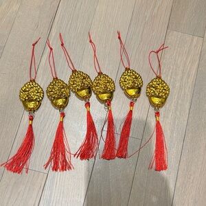Gold and Red Decorative Tassels